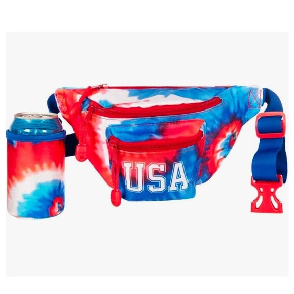 Tipsy Elves American Flag Fanny Pack with Drink Holder - Picture 1 of 7